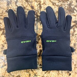 HEAD Black Gloves with Neon Green Accents